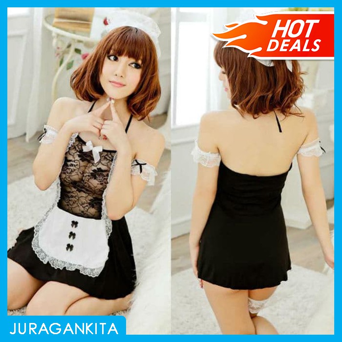 KOSTUM PEMBANTU SEXY/COSPLAY PELAYAN KOSTUM PELAYAN SEKSI KOSTUM WANITA SEKSI