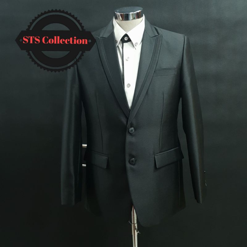 Jual Jas Wedding Hitam AR / Jas nikah pria warna hitam / jas pria hitam