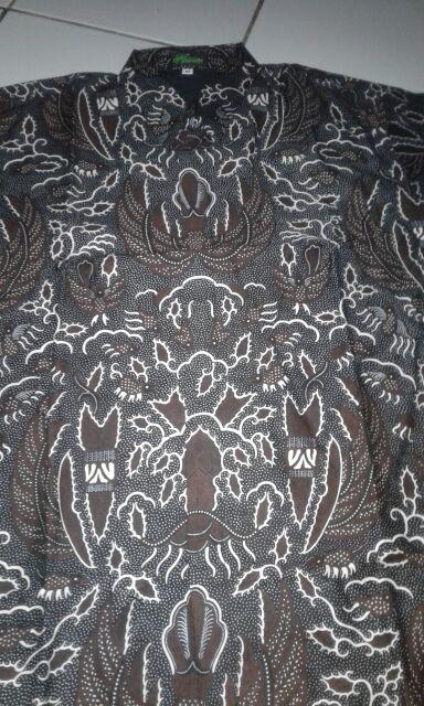 Batik Semi Tulis Raharjo Coklat Size M - Xxl  Batik Solo Asli Katun Semi Tulis Full Furing