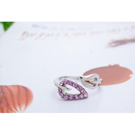 Korea fashion cincin berlian cinta hati cincin cincin berlian imitasi dapat disesuaikan