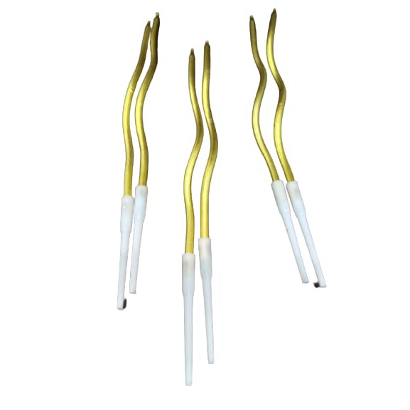 Lilin Ulir Spiral Chrome 6pcs / CND 185/ Lilin Panjang Emas /Lilin Spiral Emas