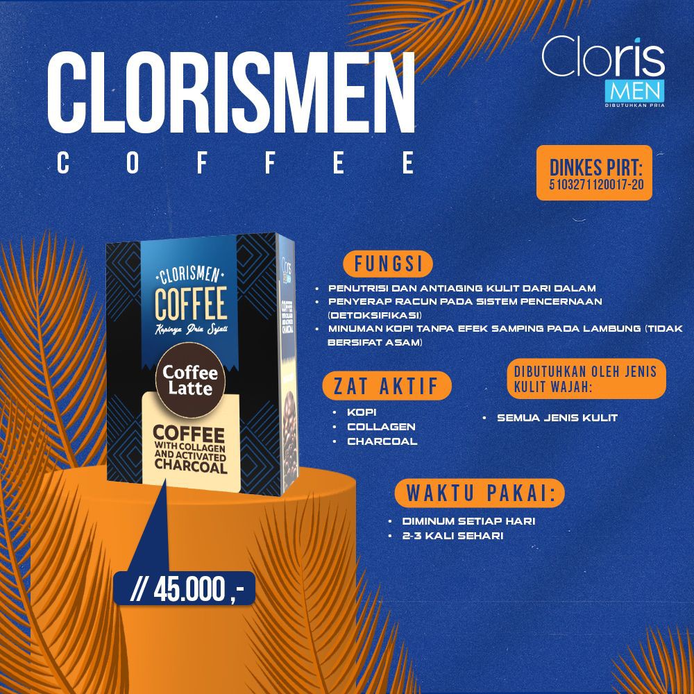 Cloriamen Coffee Coffe Latte Kopi Pria Sejati With Collagen And Activated Charcoal Menyehatkan Kulit Dari Dalam Bpom Original 100%-2