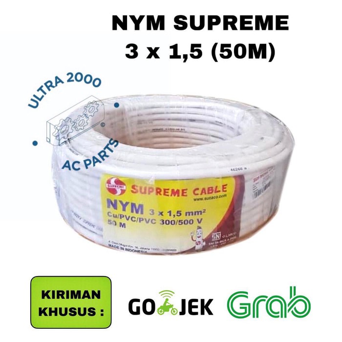 KABEL SUPREME NYM 3x15 mm 50 m meter 3x1.5 50m 3 x 15 Cable 3 x 1.5