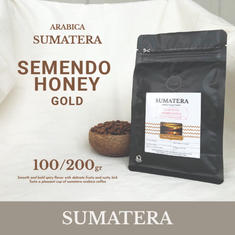 

Arabica Sumatera Semendo Honey Gold Kopi Bean, Bubuk 100-200gr