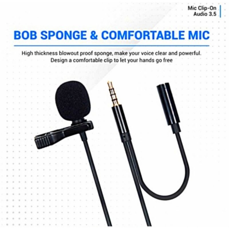 mic clip on lavalier lapel microphon audio 3,5 GL-142 untuk android dan ipone