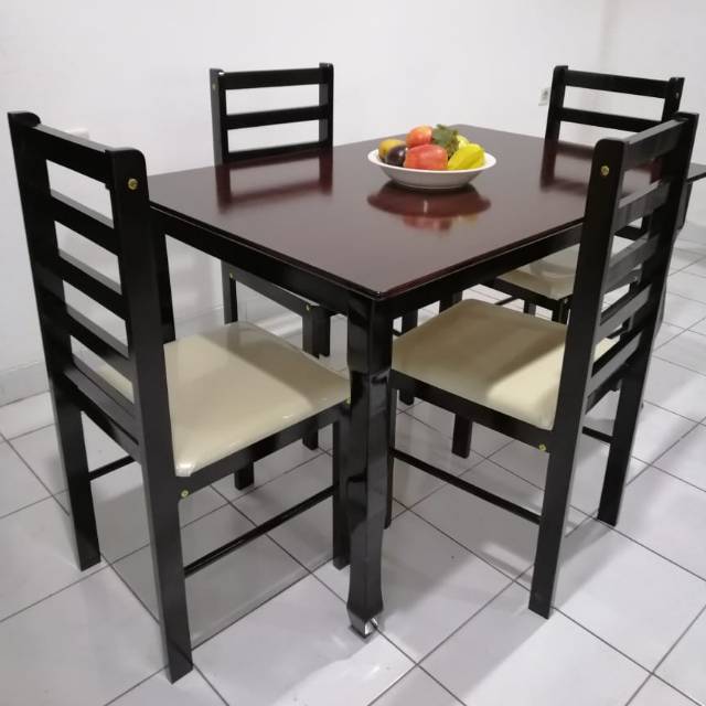 MEJA MAKAN KAYU MINIMALIS 4 KURSI | Shopee Indonesia