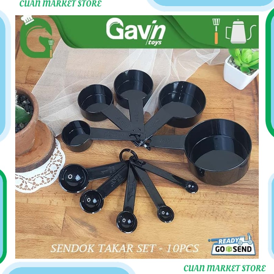 

Sendok Takar Set Hitam Plastik isi 10 pcs Measuring Spoon Set Kopi Teh Kualitas Premium