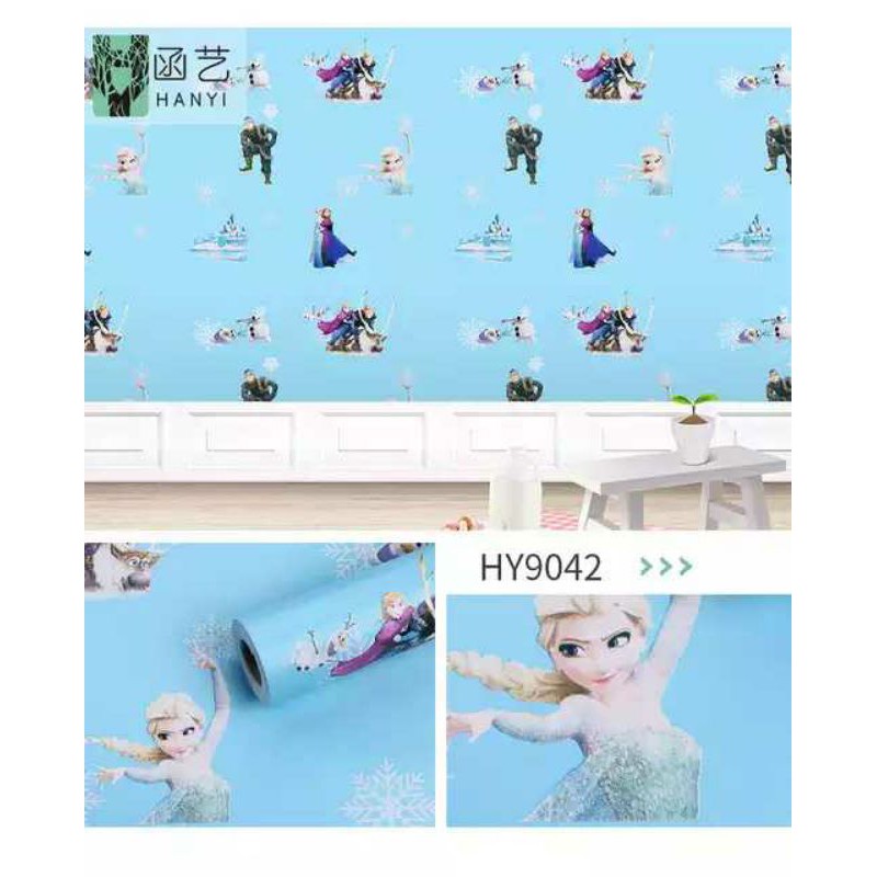 WALLPAPER DINDING MOTIF FROZEN 10m x 45cm