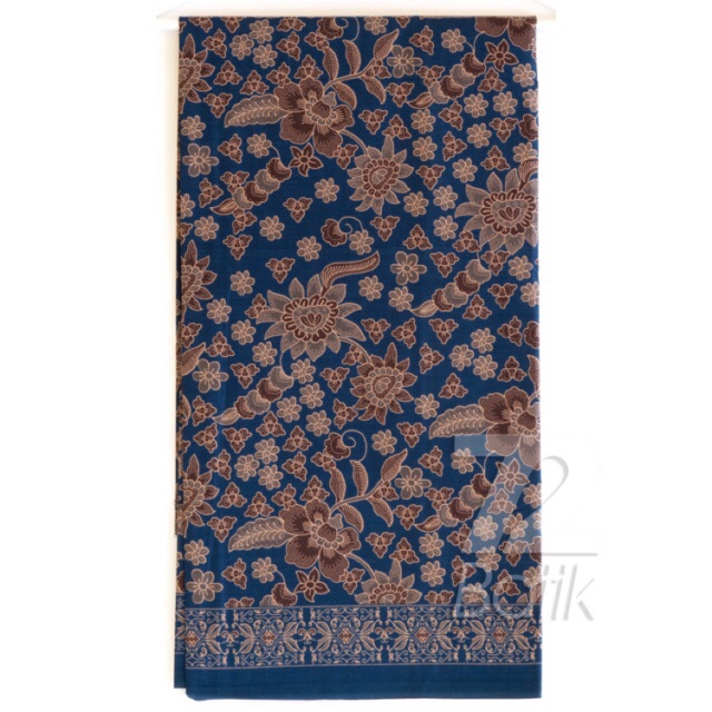 KAIN PANJANG BATIK Bahan Katun Motif Kembang Warna Biru Tua Dark Blue 728620 Cap 72 Jarik Jarit Samping Kebat Panjang Batik Katun Modern Premium Bahan Seragam Batik Pernikahan Kantor Keluarga Murah Kamen Jadi Batik Bali Lembaran