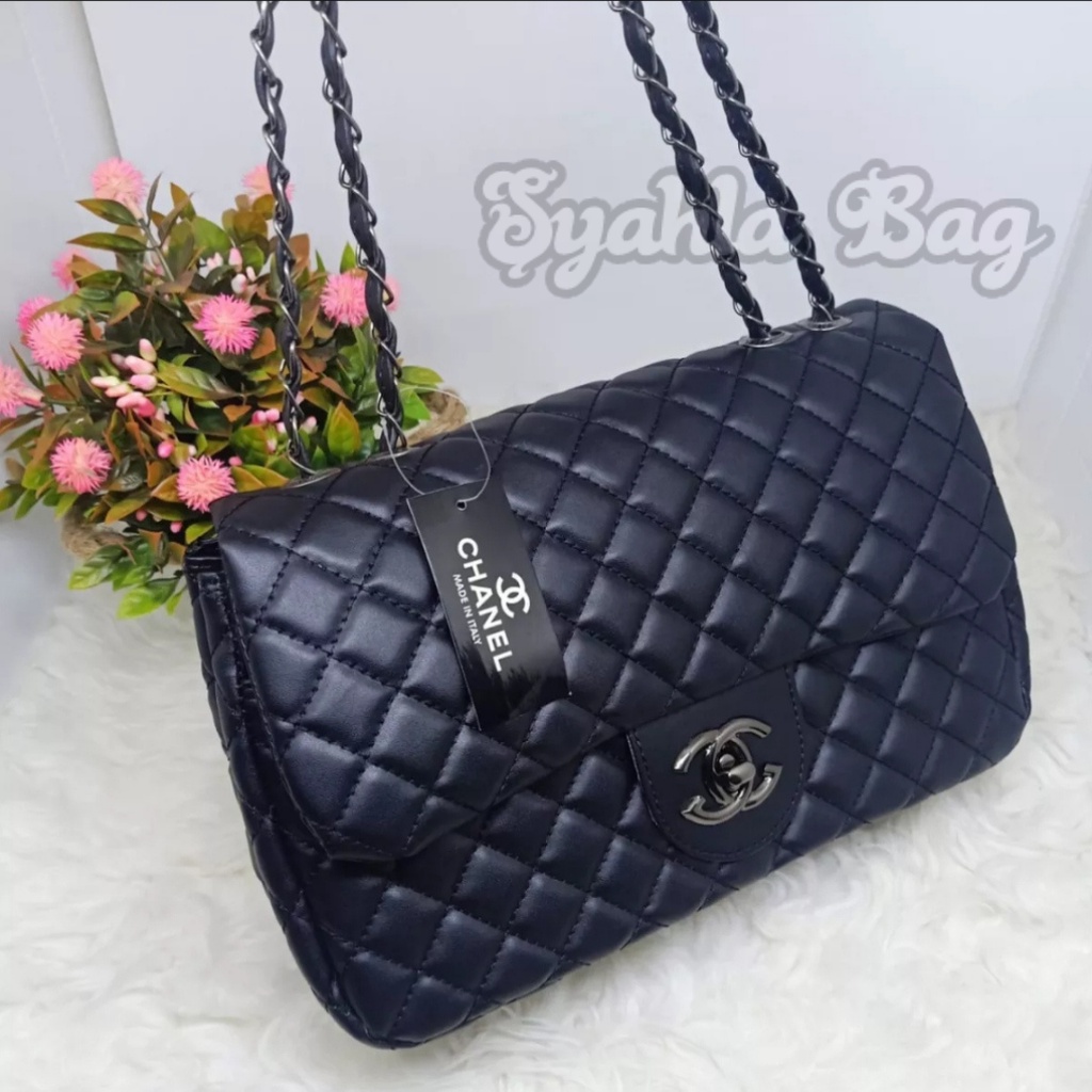 BEST SELLER TAS - TAS WANITA MAKSI CLASIC FREE DOMPET [ ONLY HITAM ]