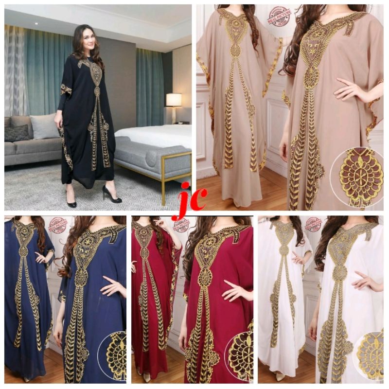 JCT- Kaftan Luna Maya / Gamis Kaftan Wanita Bordir Terbaru