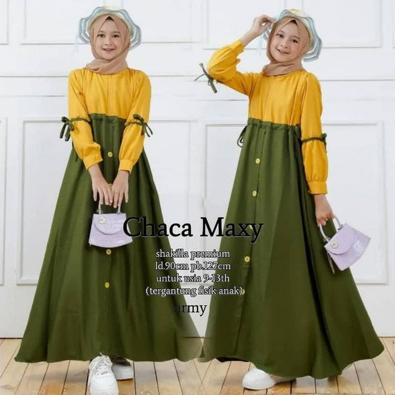 GAMIS ANAK TANGGUNG PEREMPUAN USIA 9-10-11-12-13 TAHUN/CHACA MAXY/GAMIS ANAK PEREMPUAN/GAMIS ANAK RE