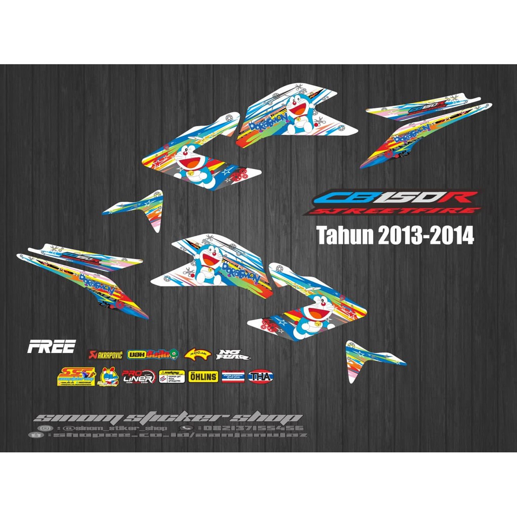 Striping Stiker Variasi CB150R Old Doraemon