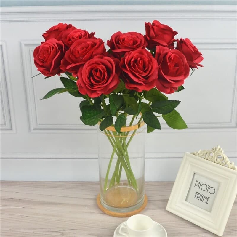 Mawar JUMBO - Artifisial- Bunga Plastik Palsu- Rose Artificial Flower