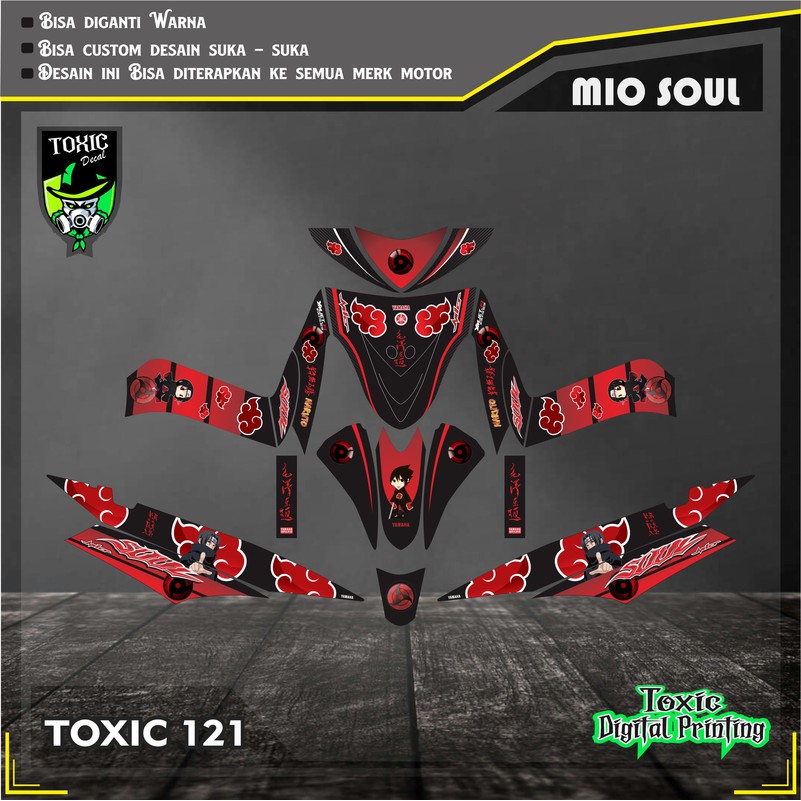 Sticker Decal YAMAHA MIO SPORTY NARUTO HITAM MERAH