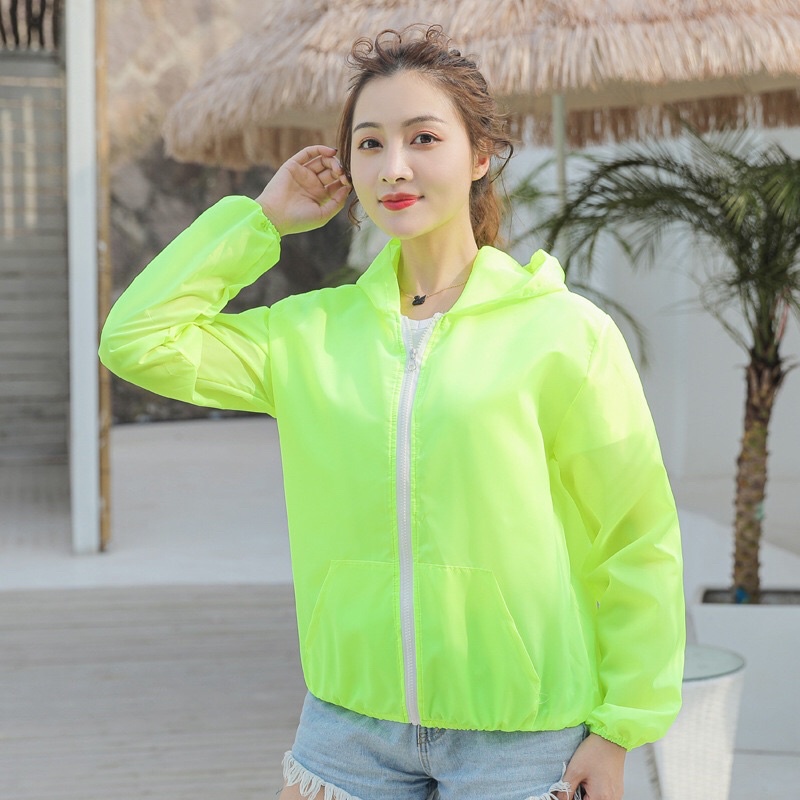 Jaket Sepeda Wanita Korea Style Jacket Jogging Anti UV Import Cepat Kering Maystar Jaket1-Stabillo Green