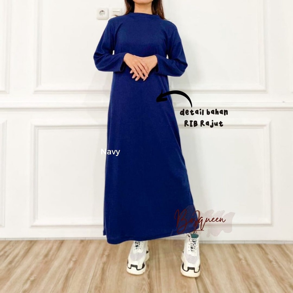 DRESS MUSLIM RAJUT LENGAN PANJANG /GAMIS RAJUT TURTLENECK / INNER DRESS WANITA/ KNIT DRESS