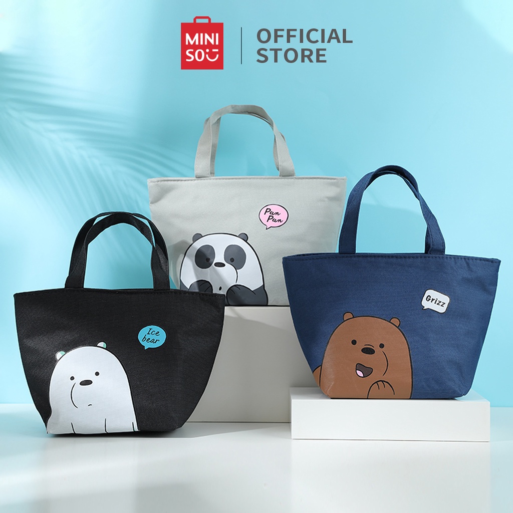 Jual Miniso Official Tas Bento Makan Siang Terisolasi Tas Bekal We Bare Bears Lunch Bag Tas