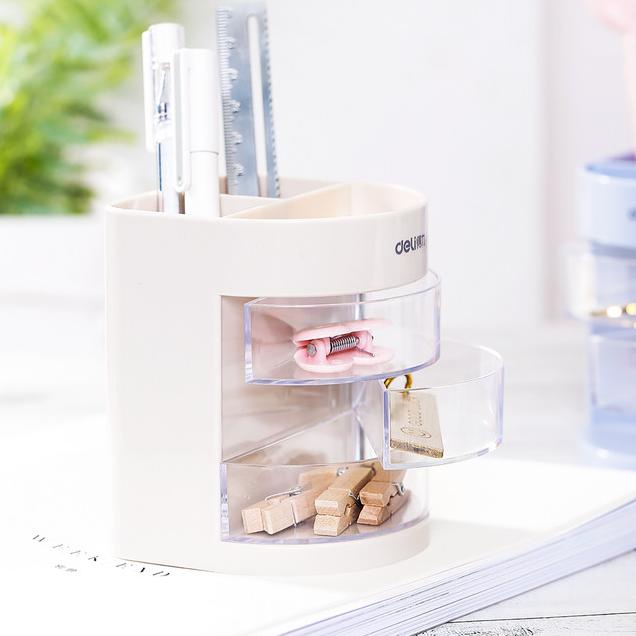 

☁ Deli Desk Organizer Tempat Alat Tulis Pulpen Pensil laci putar (9152) - Biru ←