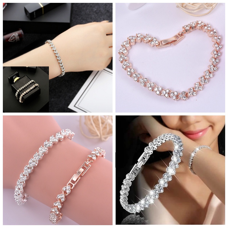 Gelang Permata Kristal Korea Berkilau Fashion Harian-6