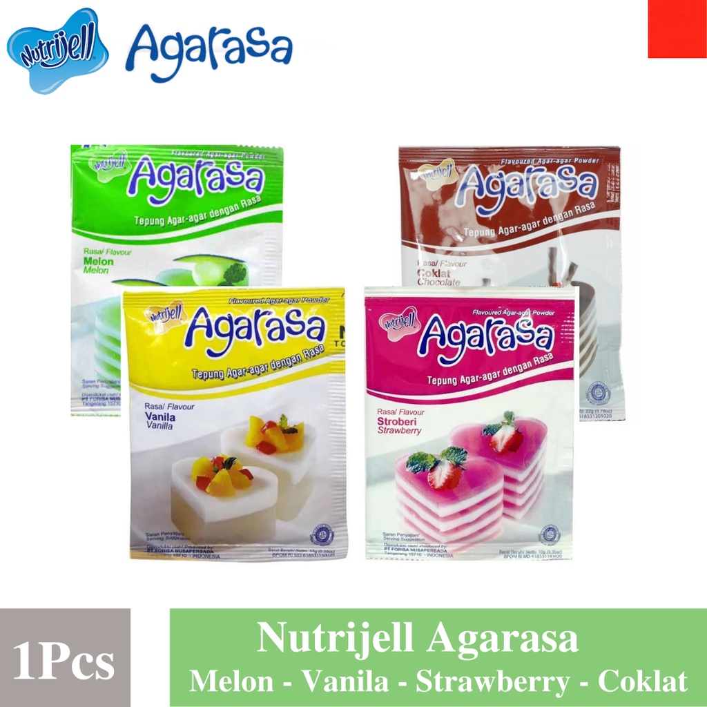 

Nutrijell Agarasa Varian Strawberry Melon Vanila Coklat 10gr