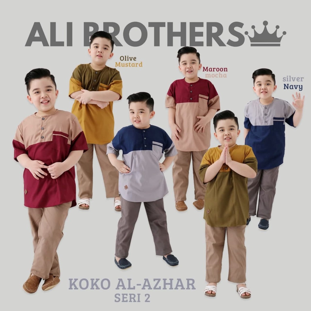 SETELAN KOKO ANAK AL AZHAR BAJU KOKO ANAK Setelan Anak Baju Koko Kemeja Kurta Kain Katun Toyobo Laki