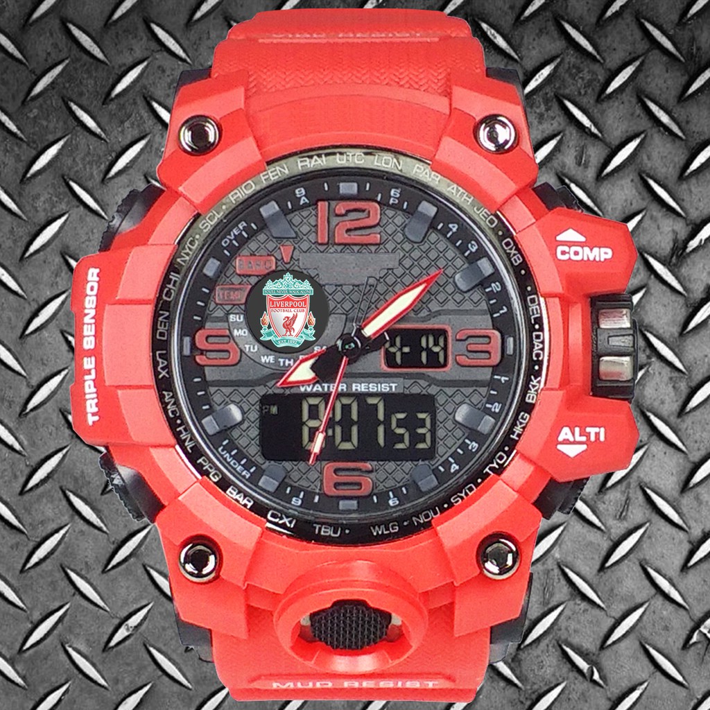(Istimewa Bossque) Jam LIVERPOOL Double Time Full Merah (Exclusive)