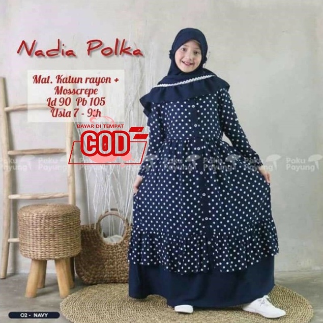 Gamis Anak Usia 7-12 Tahun Nadia kids Model Gamis Anak Terbaru 2021 Kekinian