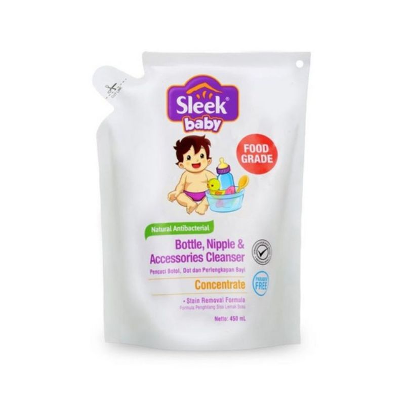 Sleek Baby Bottle Nipple And Accessories Cleanser 450ml Refill