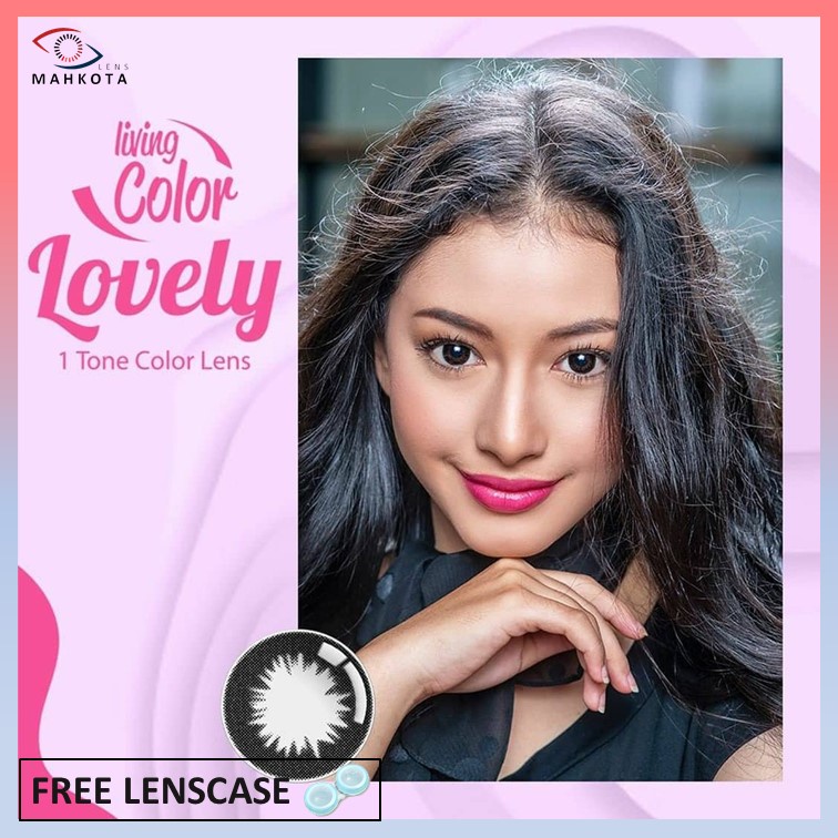 SOFTLENS LIVING COLOR LOVELY NORMAL &amp; MINUS (-0.50 s/d -3.00) BY IRISLAB 14.4MM / FREE LENSCASE / GREY BLACK BROWN / LIVING COLOR / Softlen Soflen Soflens