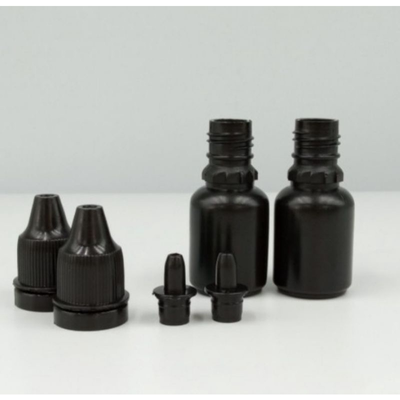 BOTOL TETES 10ML SEGEL HITAM FULL BLACK/BOTOL TETES MATA 10 ML SEGEL HITAM HDPE
