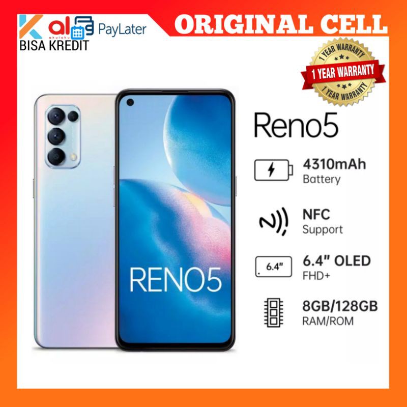 OPPO RENO 5 SERIES Layar OLED 90Hz 8/128 GB ( NFC / 64MP QUAD CAMERA