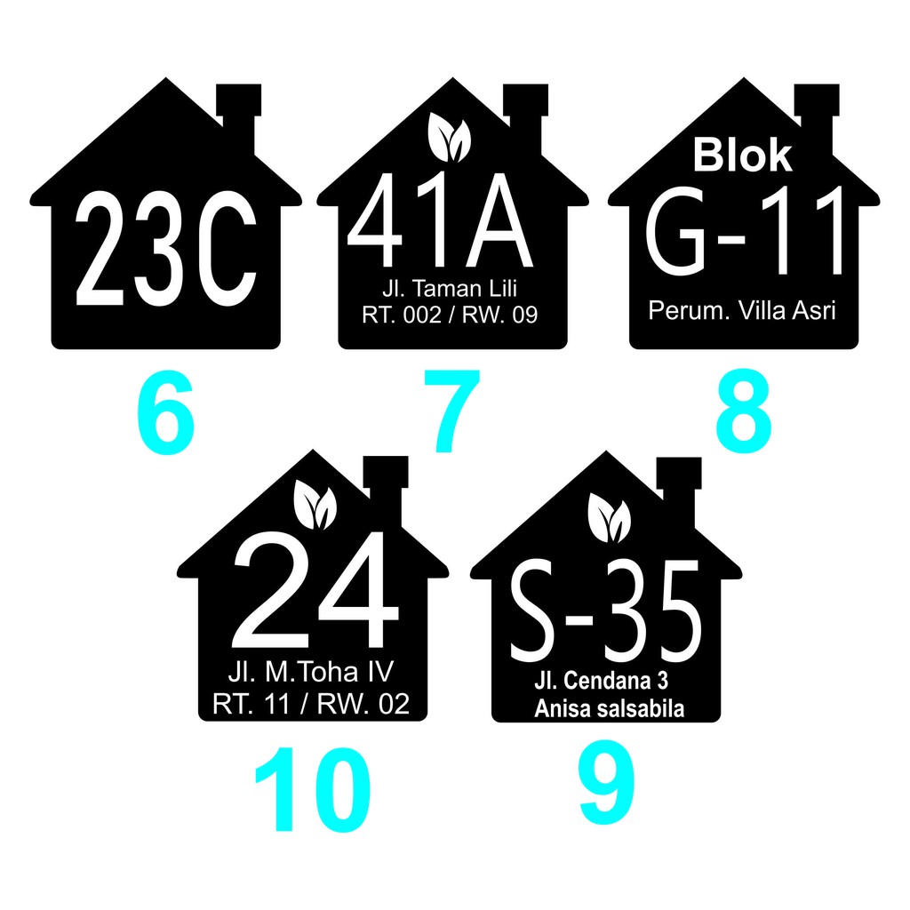 Nomor rumah Acrylic mewah ukuran 20x20 murah, bukan murahan