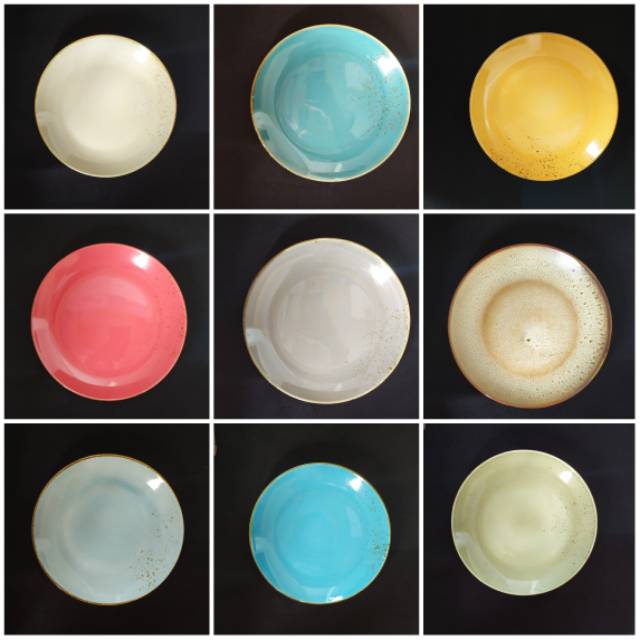 Piring makan dinner keramik tebal motif rustic Shopee Piring makan dinner keramik tebal motif rustic Shopee