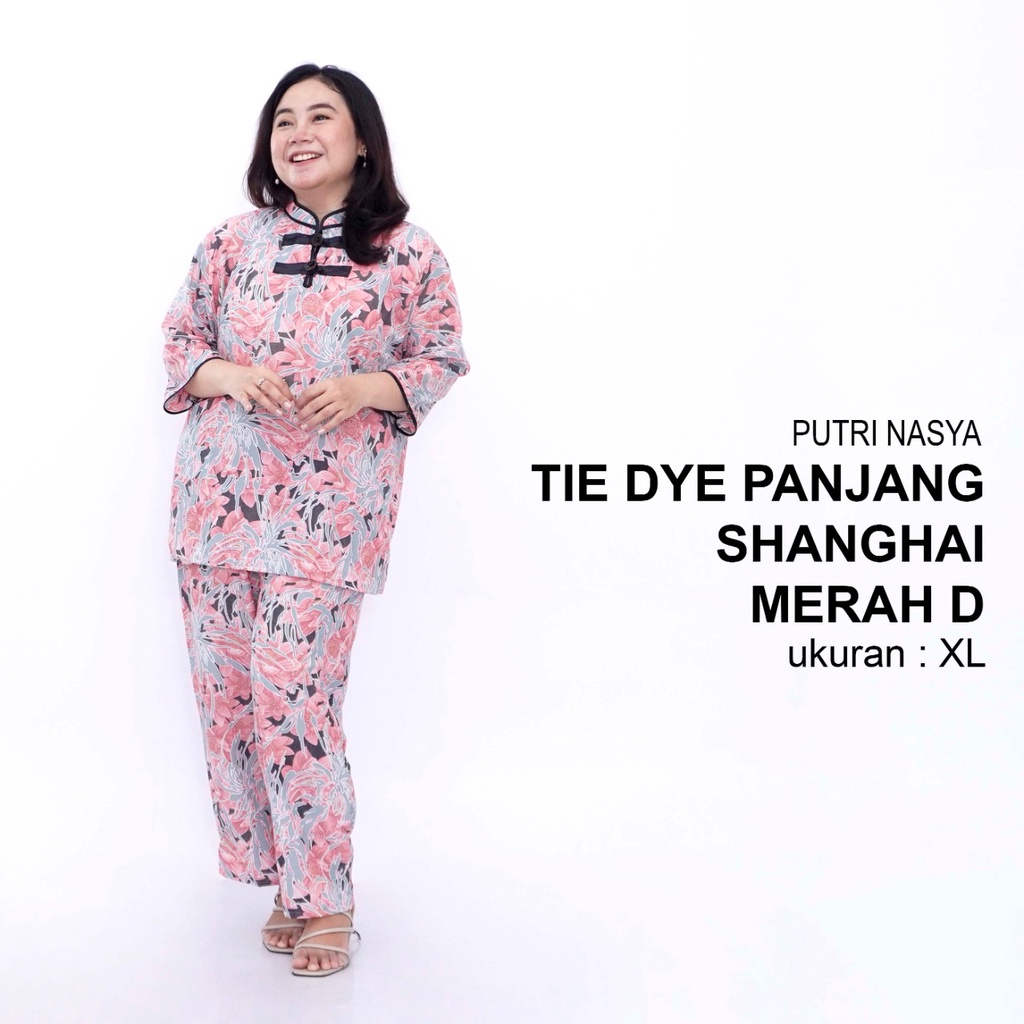 Putri Nasya - Tie Die Big Size One Set Setelan Celana Panjang Wanita Bahan Rayon