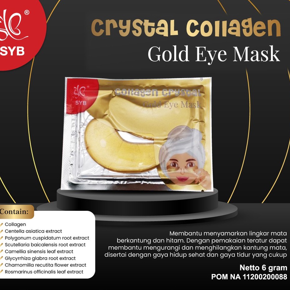 BPOM SYB Collagen Crystal Gold Eye Mask | MASKER MATA SYB ORIGINAL