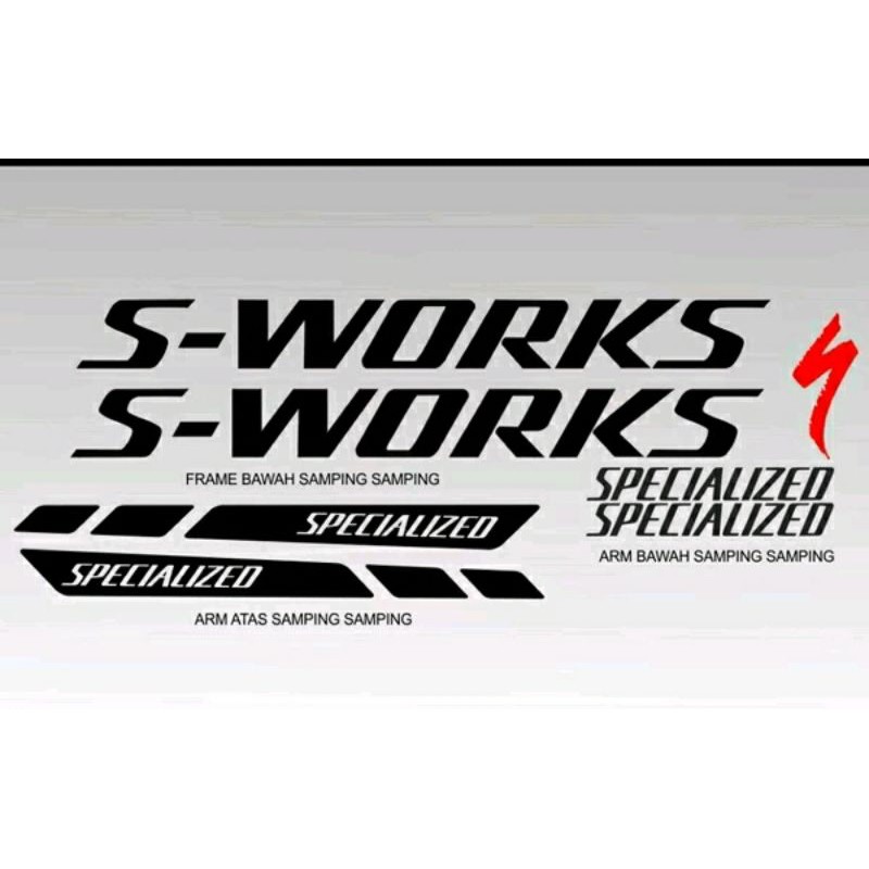 sticker stiker frame sepeda specialized s-works decal