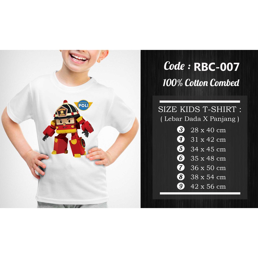 [FREE NAMA !!] Kaos Anak &amp; Family Robocar 100% COTTON PREMIUM