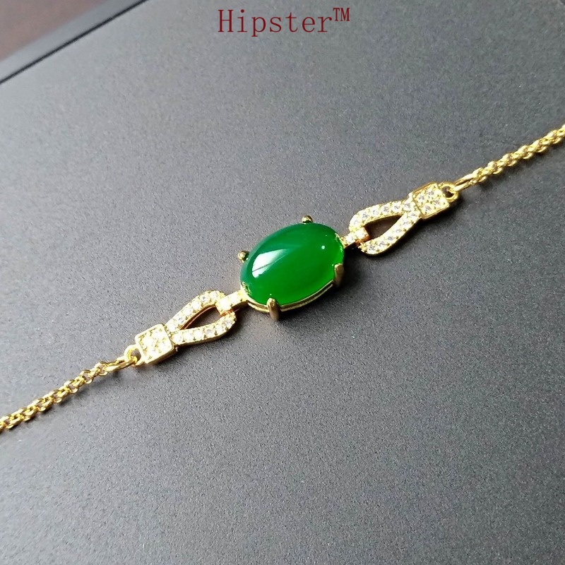 Exquisite Refined Grace Fashion Natural Emerald Gold Bracelet