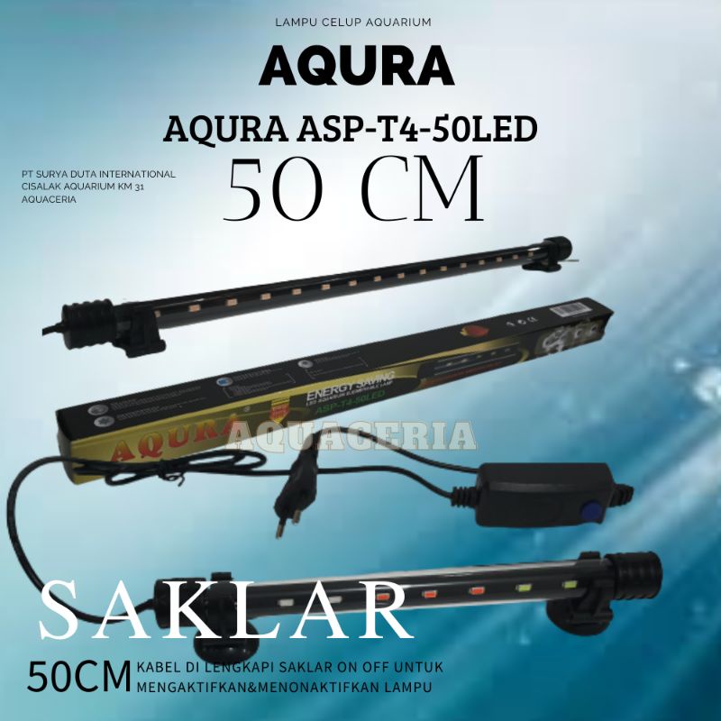 Lampu celup aquarium 50 cm AQURA ASP-T4-50LED Lampu LED aquarium