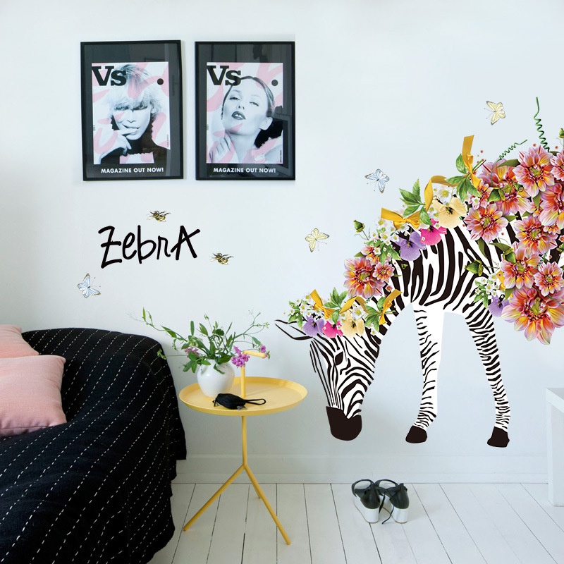 WALLSTICKER WALL STICKER STIKER DINDING RUSA  HIASAN DINDING ANIMAL SILUET JENDELA ZEBRA WALLSTIKER