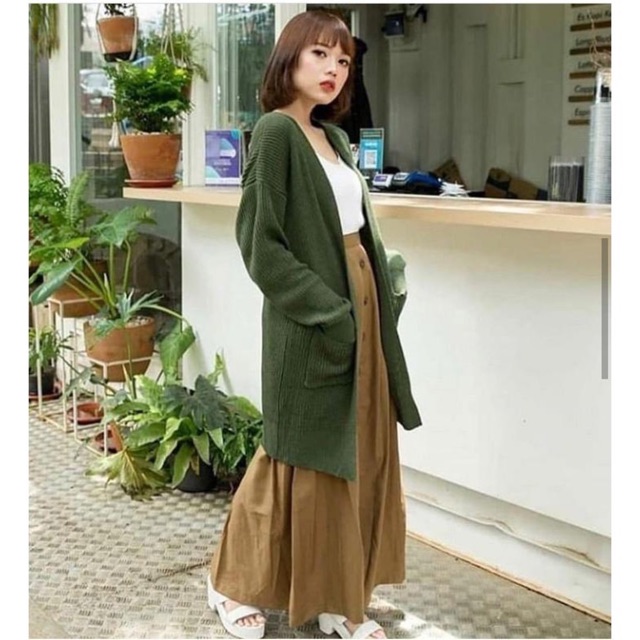 CARDY LONG RAJUT BELLE/CARDIGAN WANITA/KARDIGAN RAJUT MUSLIM