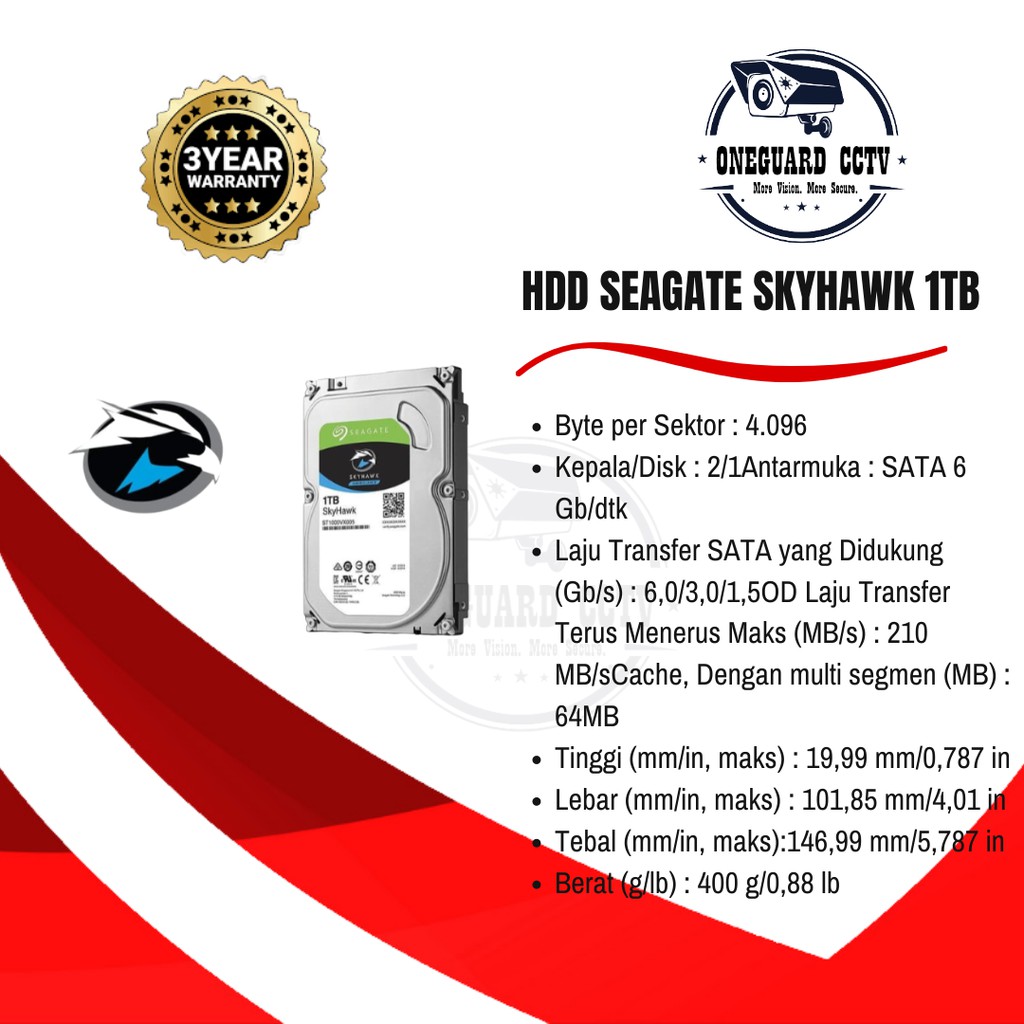 HDD SEAGATE SKYHAWK 1TB
