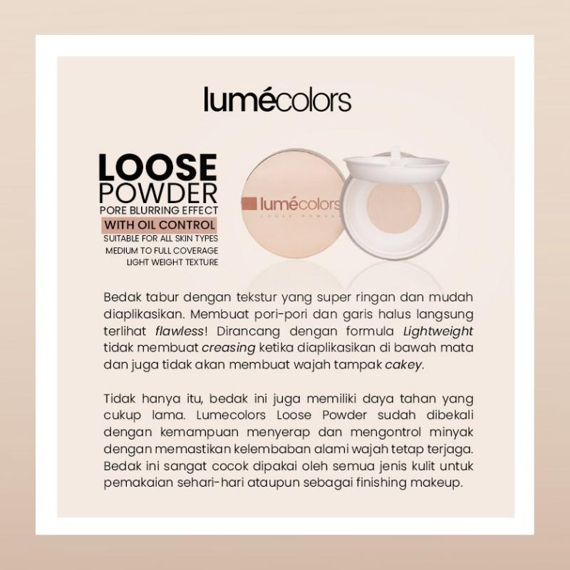 Lumecolors Loose Powder Pore Blurring Effect With Oil Control Bedak Tabur Lumecolors Tahan Lama