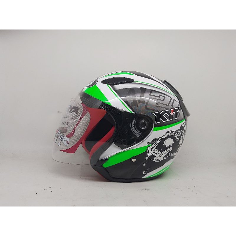 Helm Kyt Dj Maru Se World Gp Ready Green Fluo