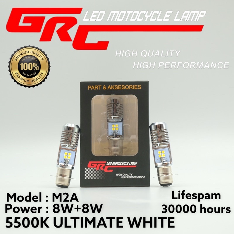 Lampu depan led motor GRC LED M2A H6 AC DC motor matic bebek GUARANTEED PREMIUM QUALITY