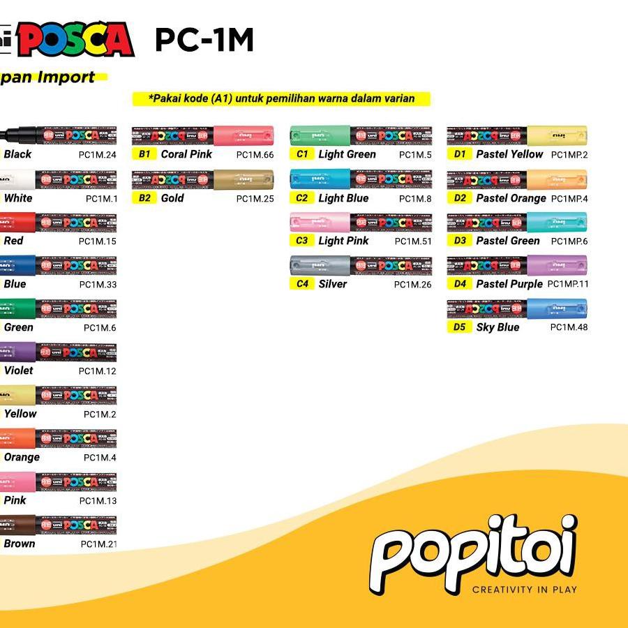 

Trend - UNI POSCA PC-1M Paint Marker Pen Extra Fine Point Spidol warna warni PC 1M PC1M .,