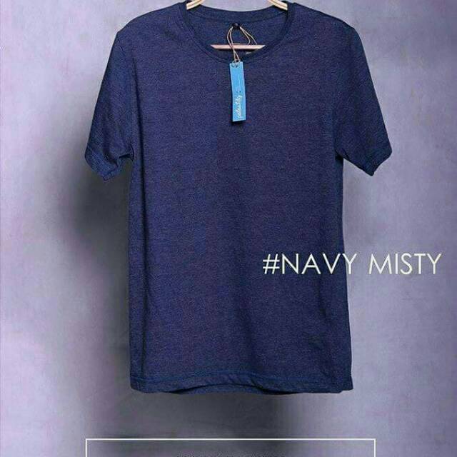  Baju  Kaos Polos  distro Navy Misty original Cotton Combed 