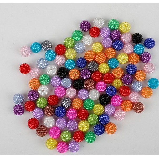 50Pcs Manik-Manik Bulat Bahan Akrilik Ukuran 10mm Untuk Membuat Perhiasan DIY