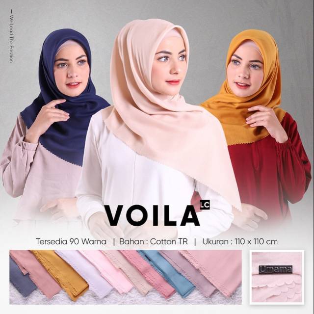 [GROSIR 10PCS] SQUARE VOILA LC UMAMA SCARF/HIJAB JILBAB SEGIEMPAT BASIC VOAL LASER CUT